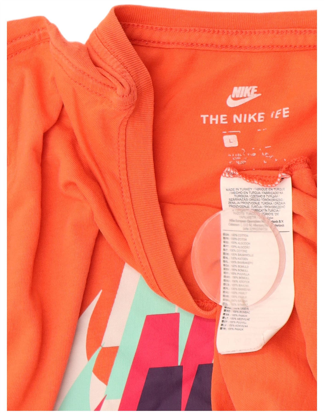 Męski T-shirt Nike z grafiką, duży, pomarańczowy, bawełniany