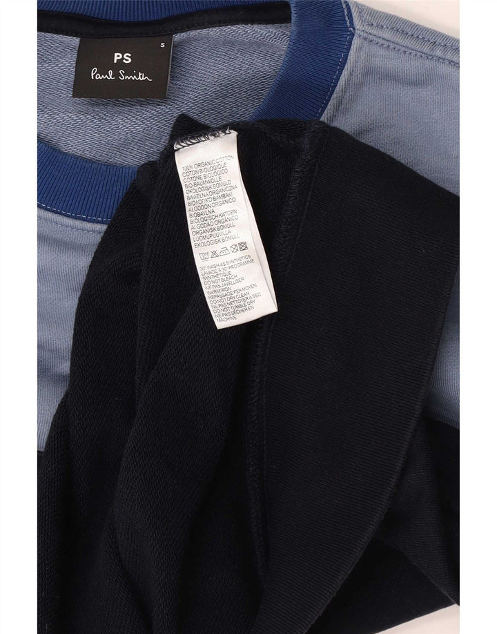 Męska bluza Paul Smith o regularnym kroju, mała, niebieska, bawełniana w bloki kolorów