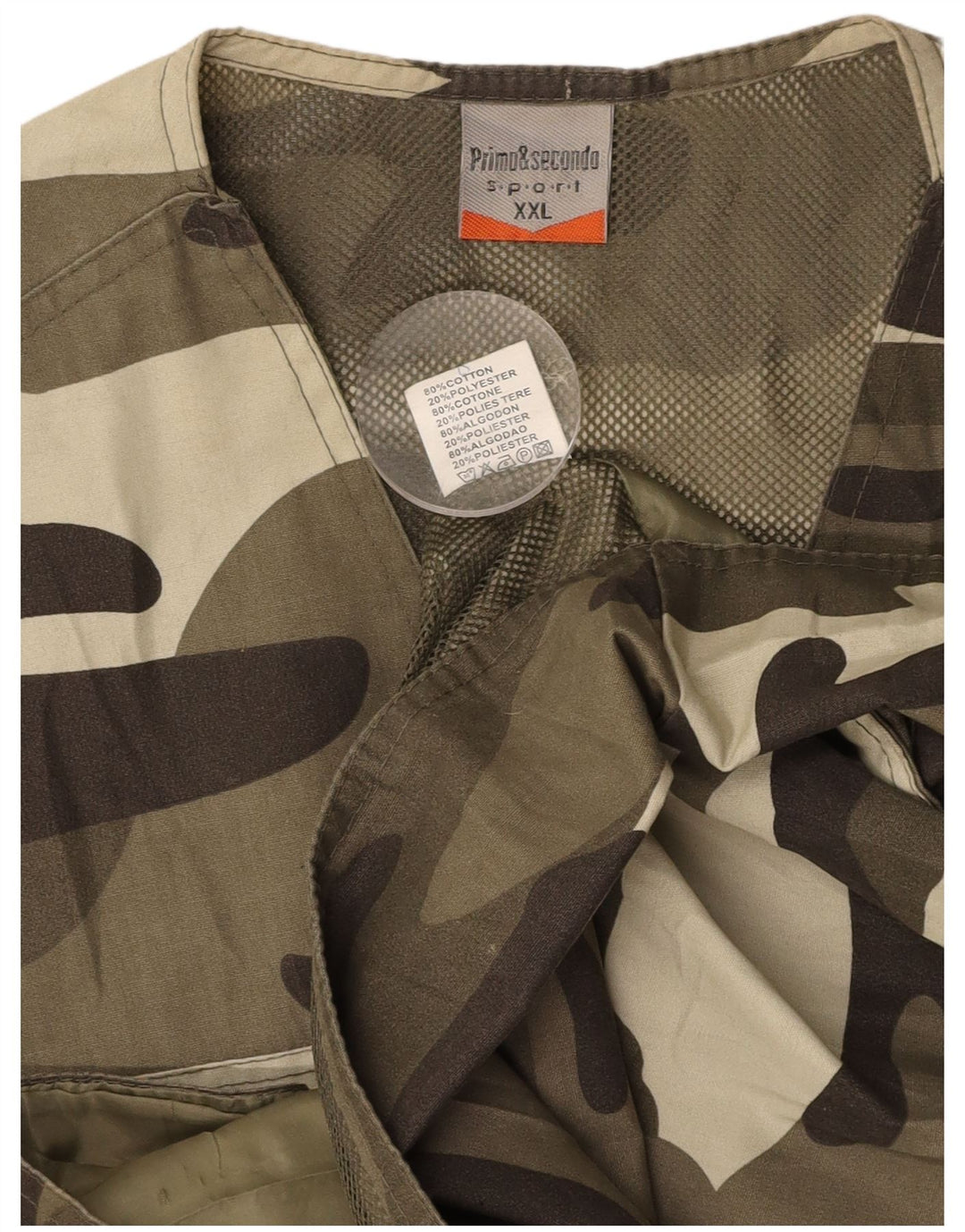 Męska kamizelka użytkowa VINTAGE UK 44 2XL Khaki, bawełniana w kamuflażu