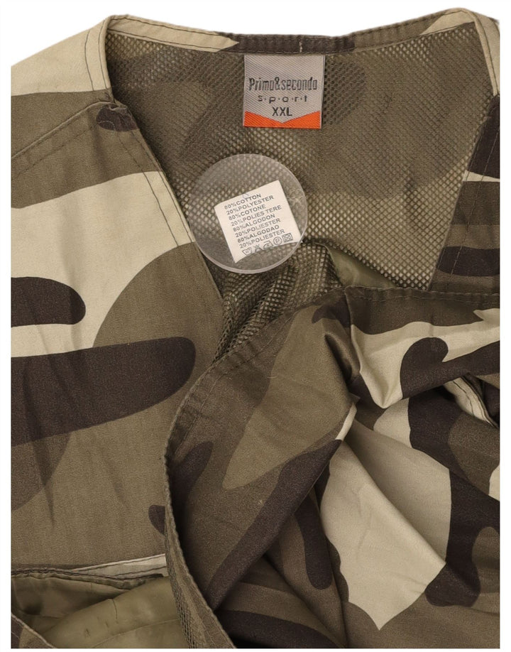 Męska kamizelka użytkowa VINTAGE UK 44 2XL Khaki, bawełniana w kamuflażu