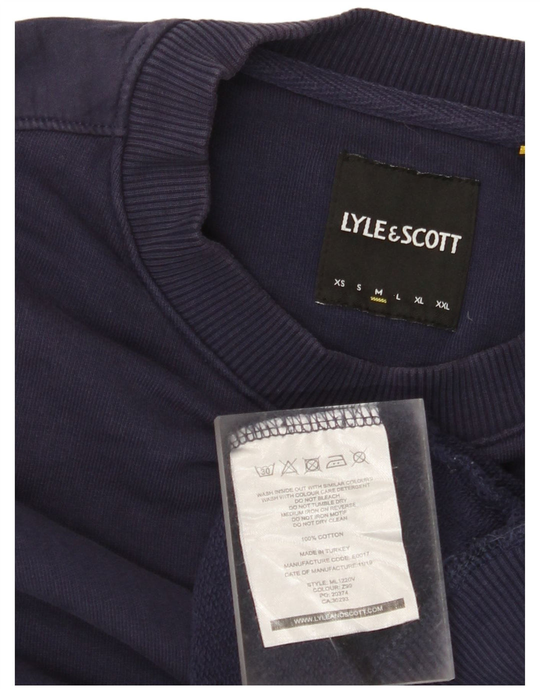 Męski sweter LYLE & SCOTT, średni granatowy, bawełniany
