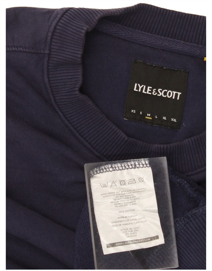 Męski sweter LYLE & SCOTT, średni granatowy, bawełniany