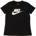 NIKE Womens Graphic T-Shirt Top UK 14 Medium Black Cotton