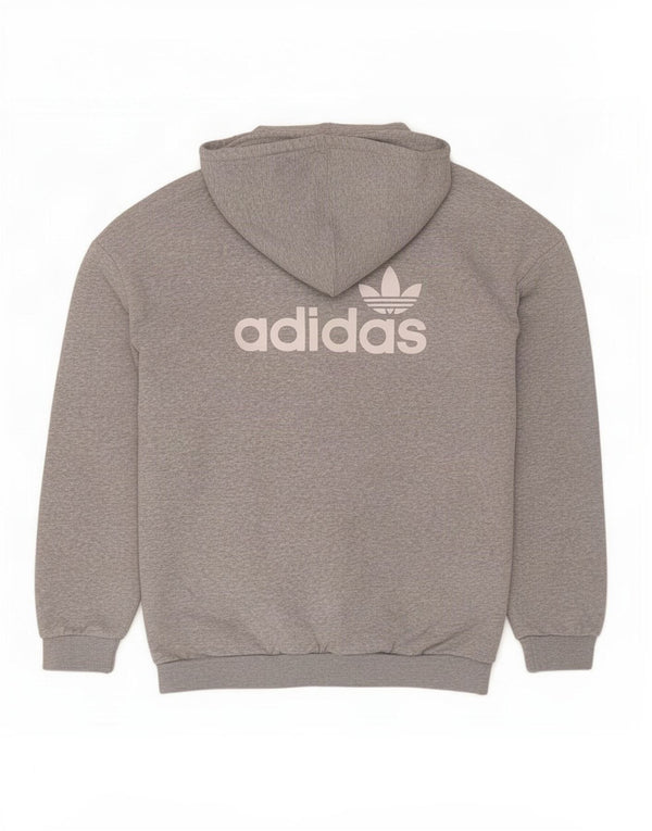 Damska bluza z kapturem Adidas Graphic Oversized UK 10 Small Grey Flecked