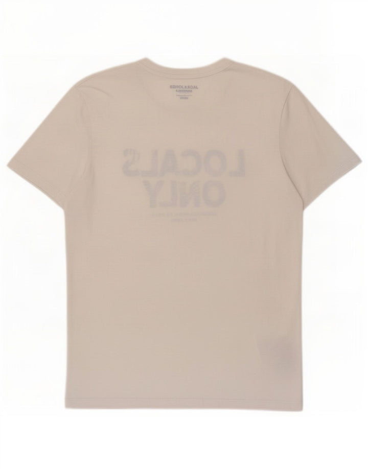 Męski T-shirt z grafiką Jack & Jones o regularnym kroju, średni biały poliester