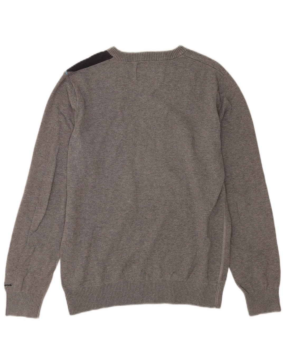 Męski sweter Jack & Jones z dekoltem w kształcie litery V, bawełniany w kolorze średniej szarości
