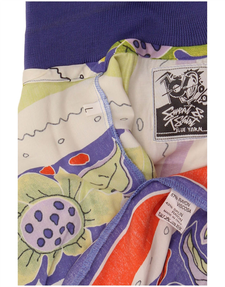 Vintage męska koszula pulowerowa w abstrakcyjny wzór, duża, wielobarwna, retro