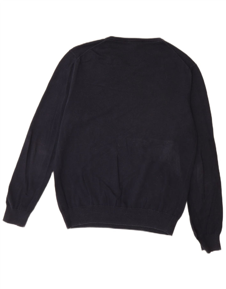 Crew Clothing Męski sweter z dekoltem w kształcie litery V, średni granatowy, bawełniany