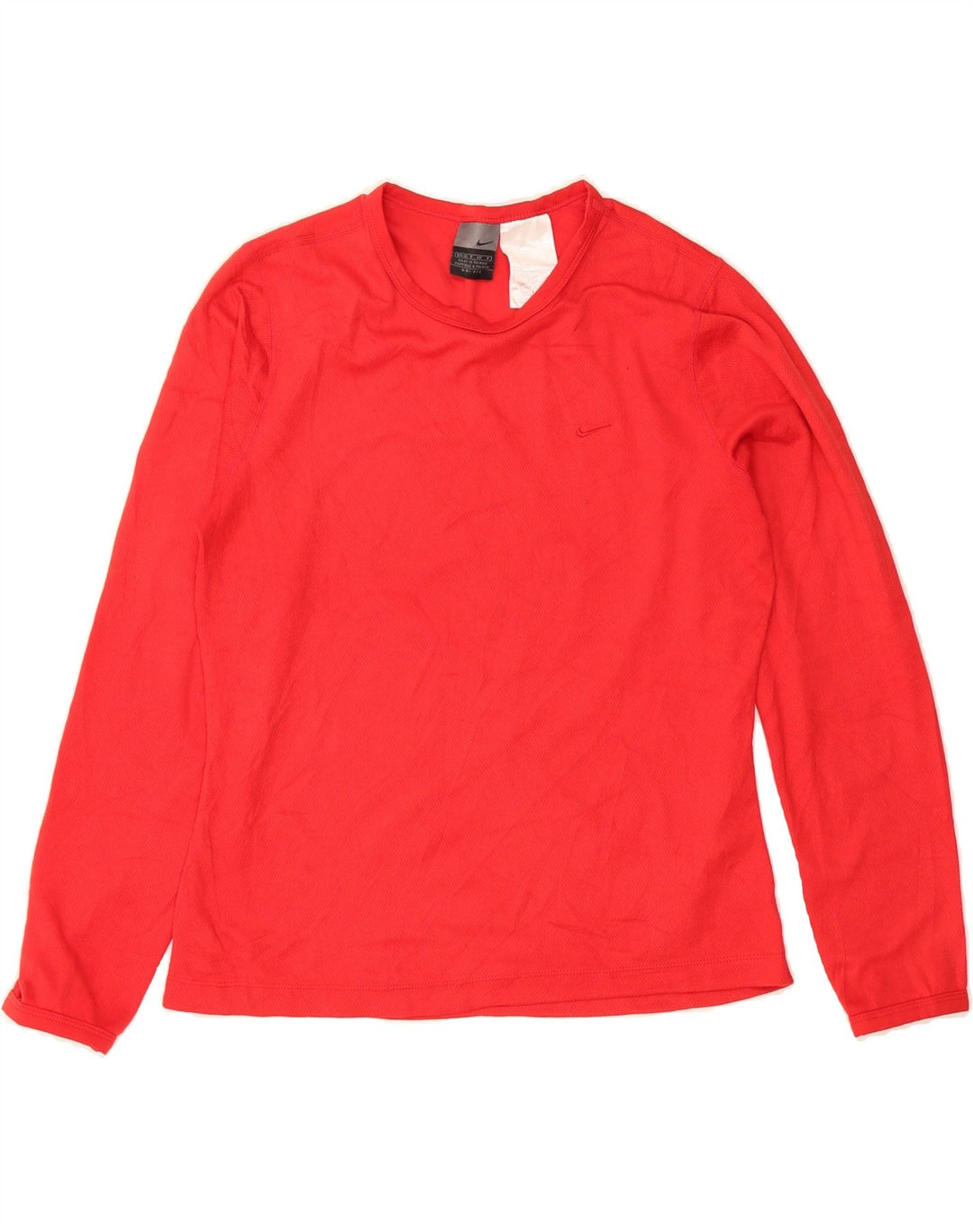 NIKE Womens Dri Fit Top Long Sleeve US 4/6 Small Red Polyester Vintage Nike and Second-Hand Nike from Messina Hembry 