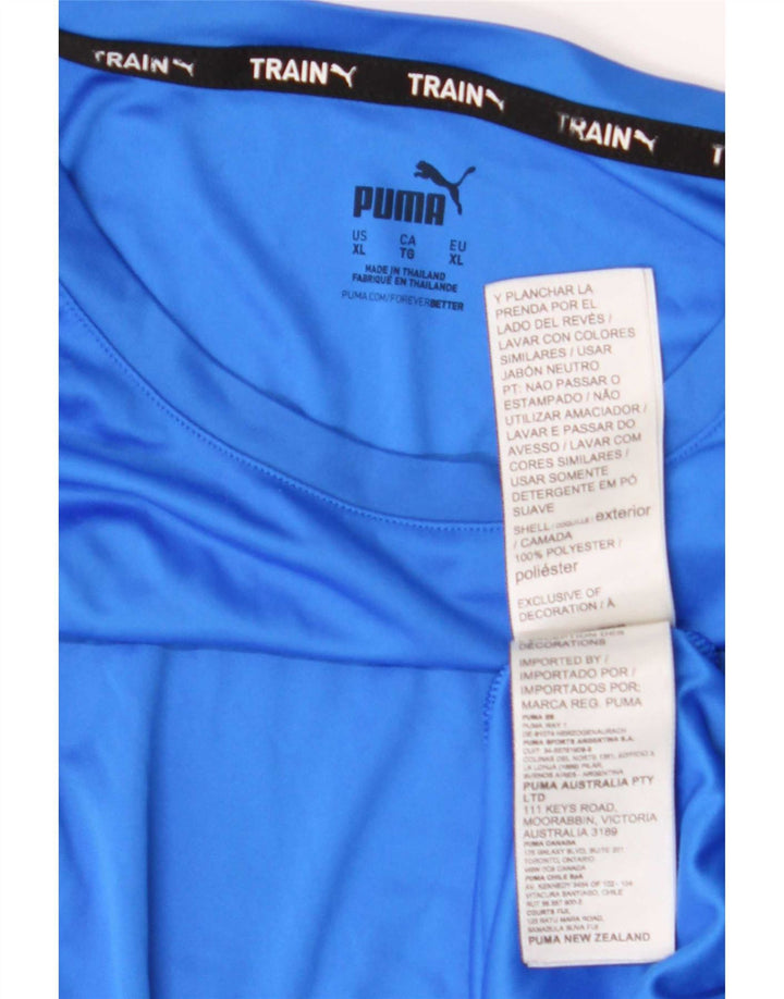Męska koszulka z grafiką Puma, rozmiar XL, niebieski poliester