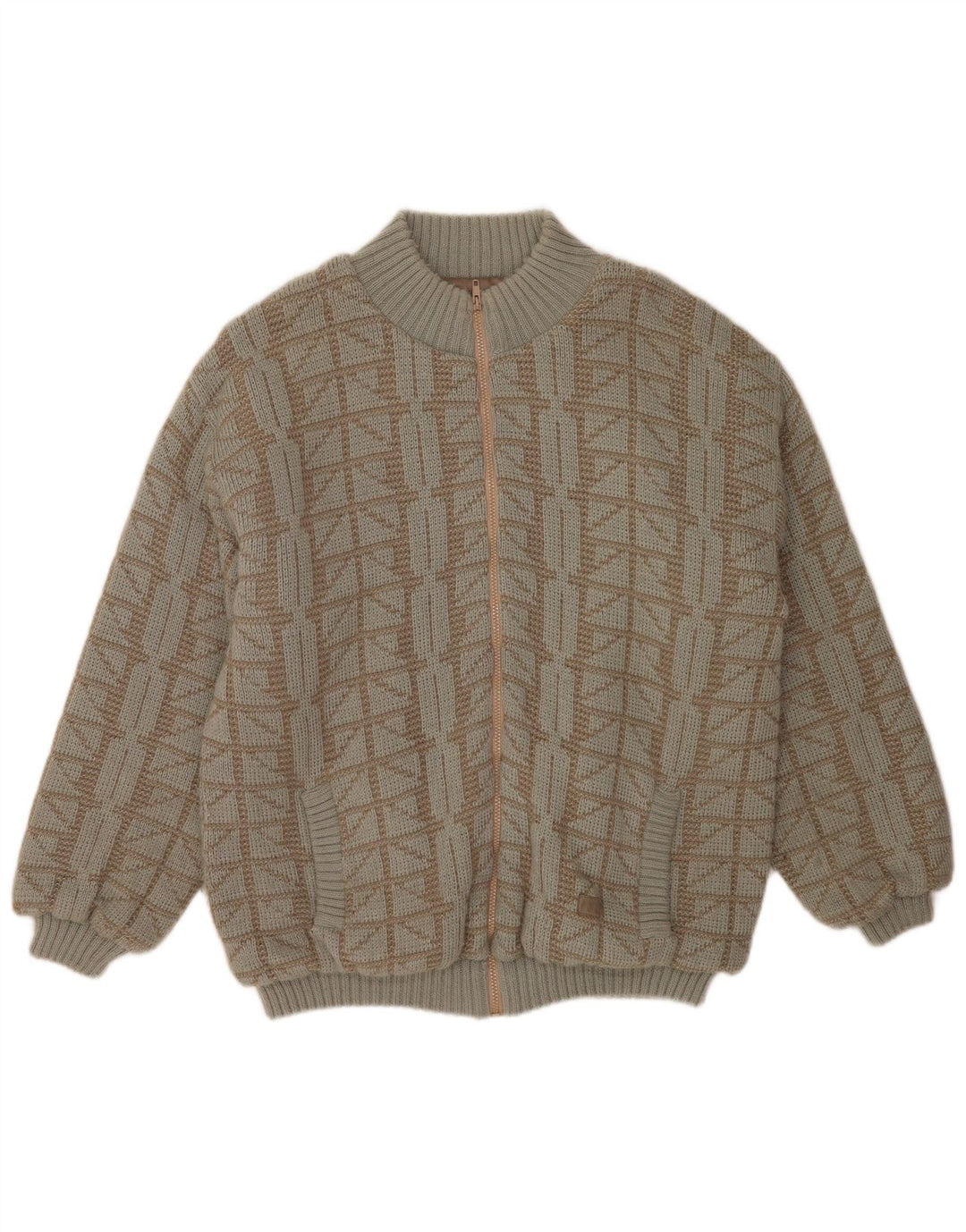 Męska dzianinowa kurtka bomber Frank Pepperone UK 42 XL w kolorze zielonym