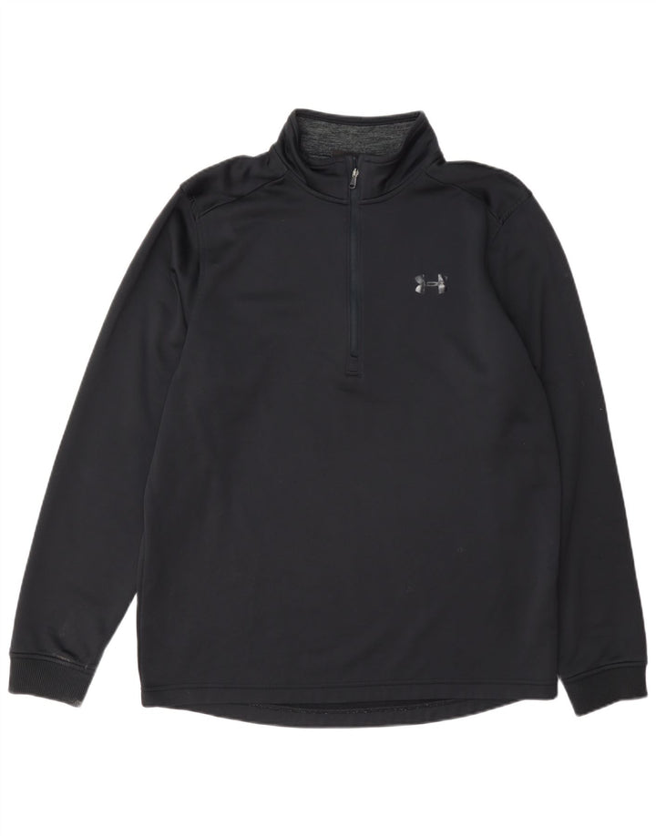 Męski dres Under Armour Cold Gear z zamkiem błyskawicznym na szyi, średni czarny