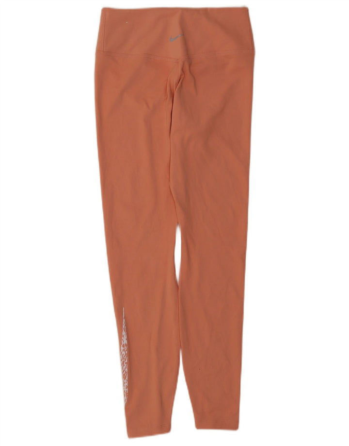 Damskie legginsy Nike Dri Fit Graphic UK 8, mały, pomarańczowy poliester