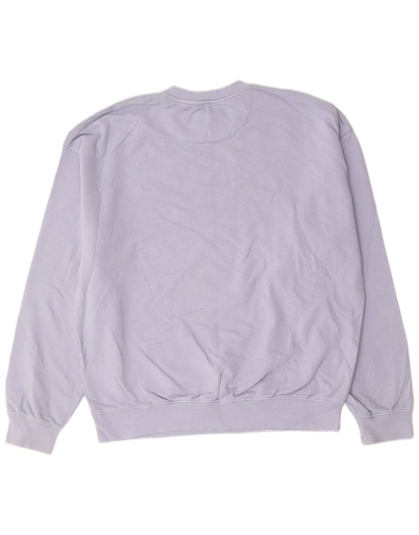 WRANGLER Męski sweter z grafiką o luźnym kroju, mały, niebieski, bawełniany