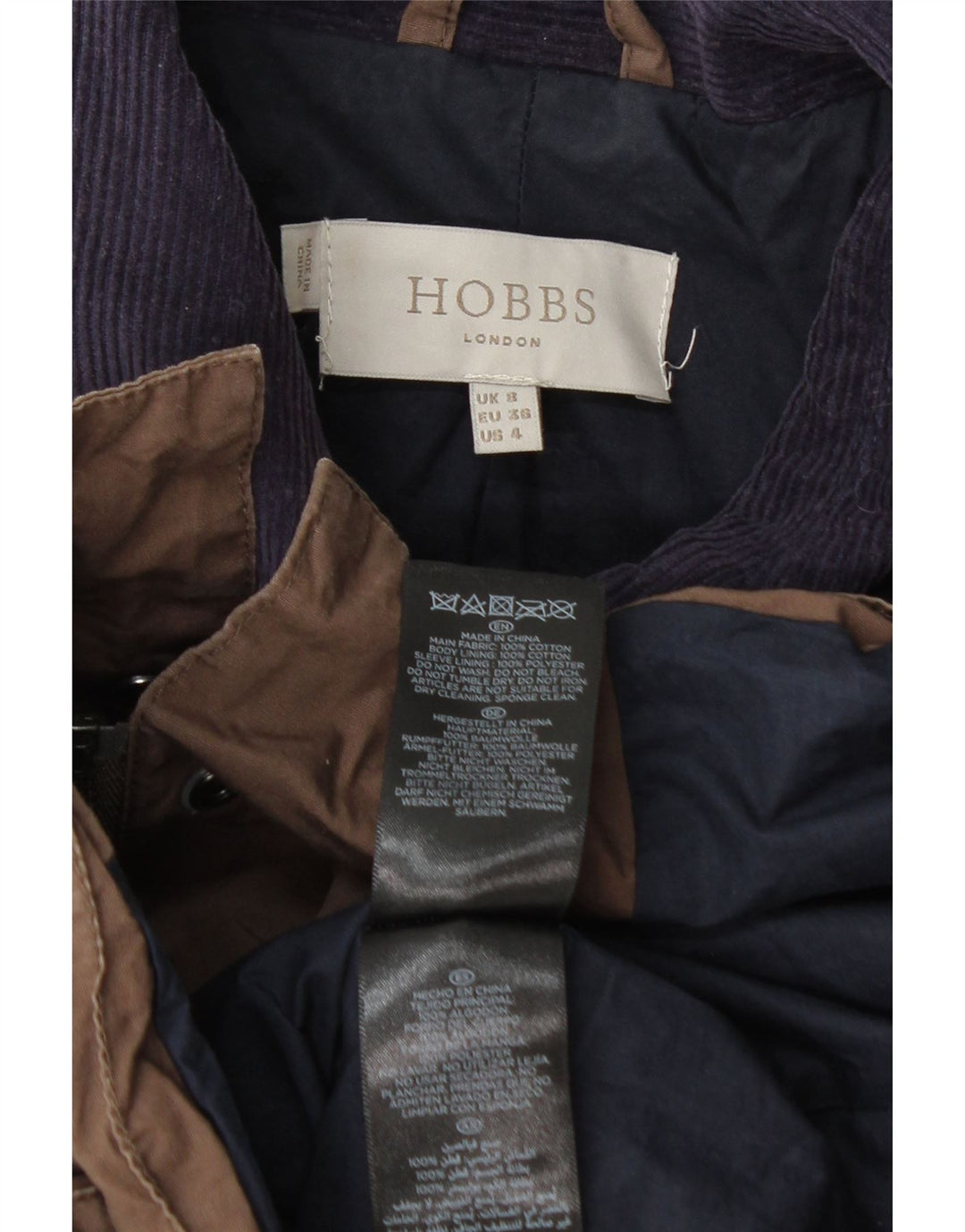 Kurtka damska Hobbs Utility UK 8, mała, brązowa, bawełniana