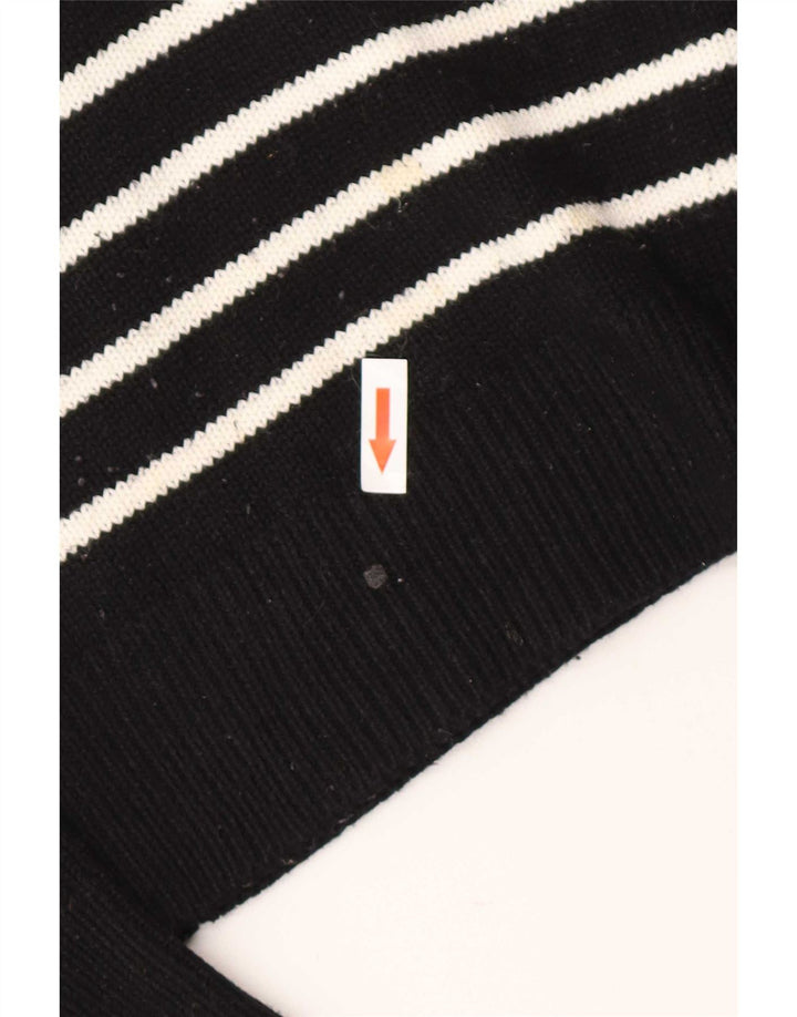 Damski sweter Zara z dekoltem w łódkę UK 14, średni, czarny poliester w paski
