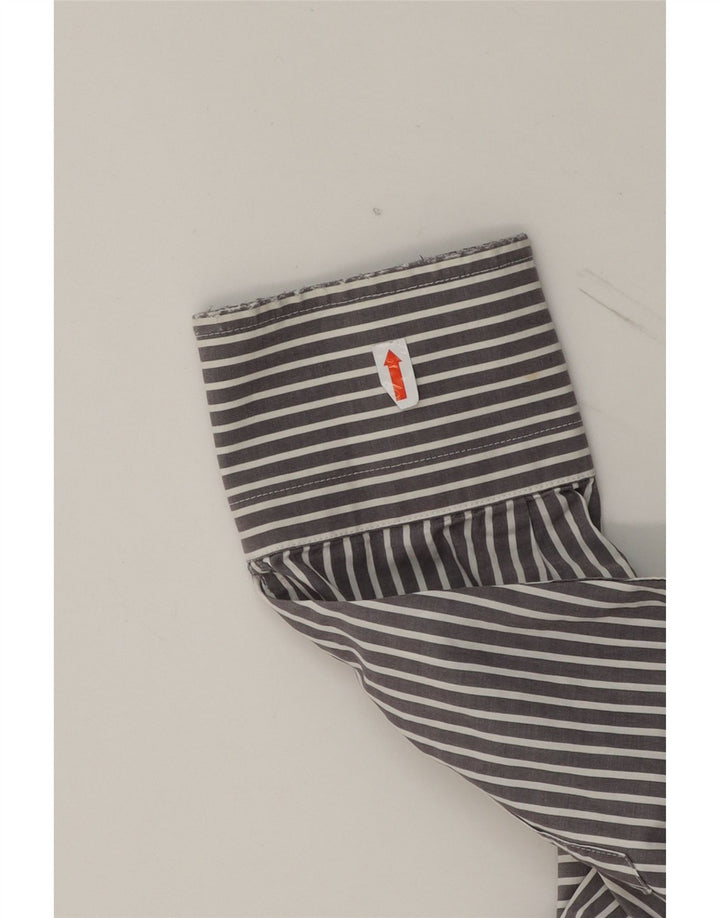 TOMMY HILFIGER Mens Shirt Medium Grey Striped Cotton Vintage Tommy Hilfiger and Second-Hand Tommy Hilfiger from Messina Hembry 