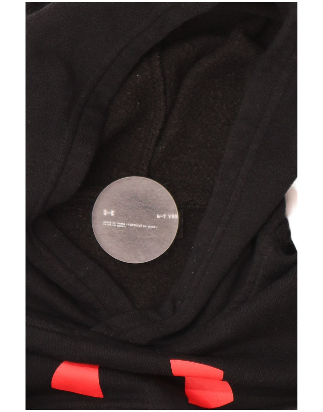 UNDER ARMOUR Chłopięcy sweter z kapturem i grafiką, 6-7 lat, bawełniany, w kolorze czarnym