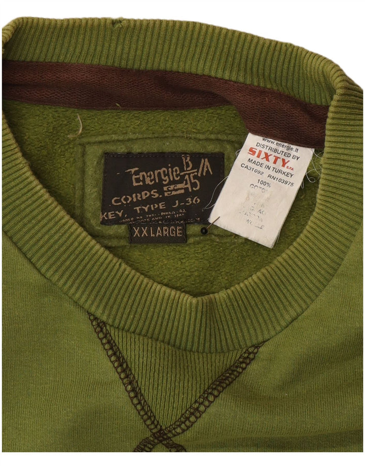 Męski sweter dresowy Energie 2XL, zielony, bawełniany
