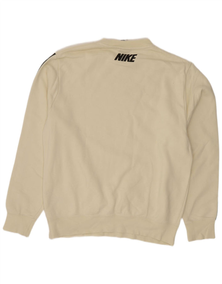 Męska bluza z grafiką Nike, średnia, złamana biel, bawełna z blokami kolorów