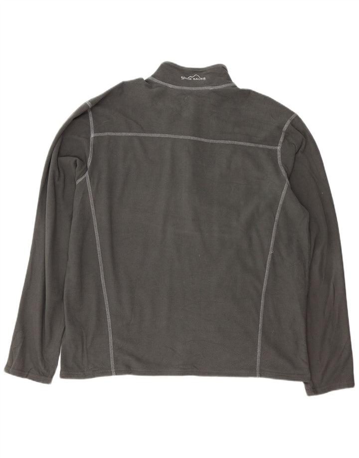 Męski sweter polarowy XL z zamkiem błyskawicznym Eddie Bauer, szary poliester