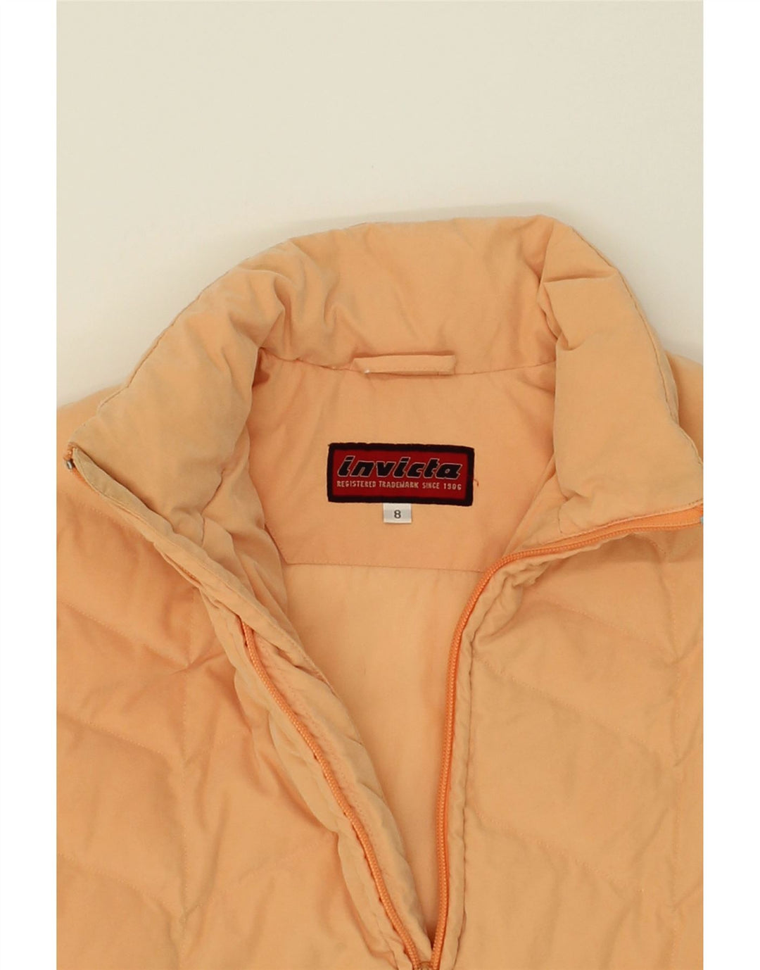 INVICTA Girls Padded Coat 7-8 Years Orange Polyamide Vintage Invicta and Second-Hand Invicta from Messina Hembry 