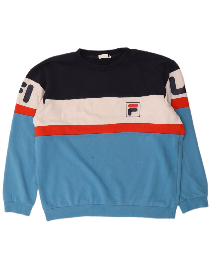 Męska bluza z grafiką Fila XL, wielobarwna bawełna z blokami kolorów