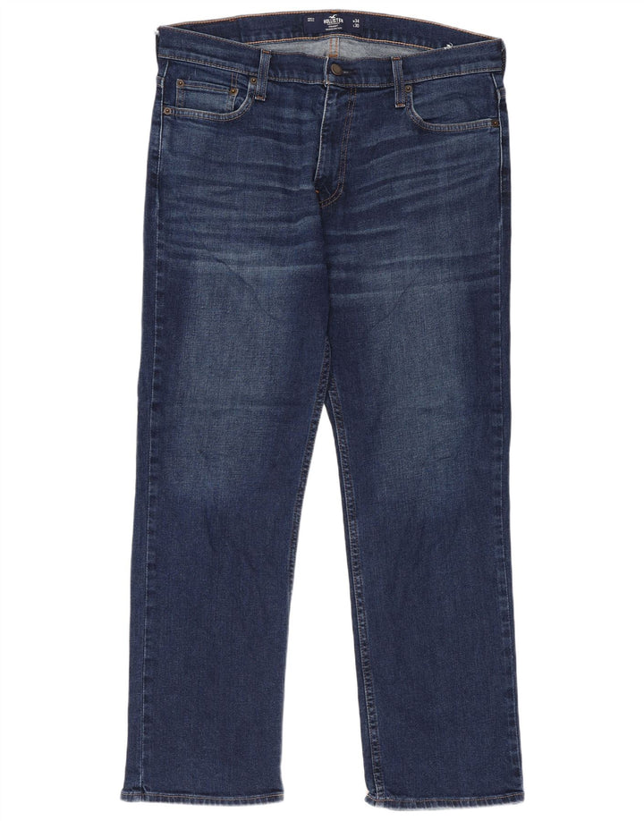 Męskie jeansy Hollister Flex Straight W34 L30 Niebieskie