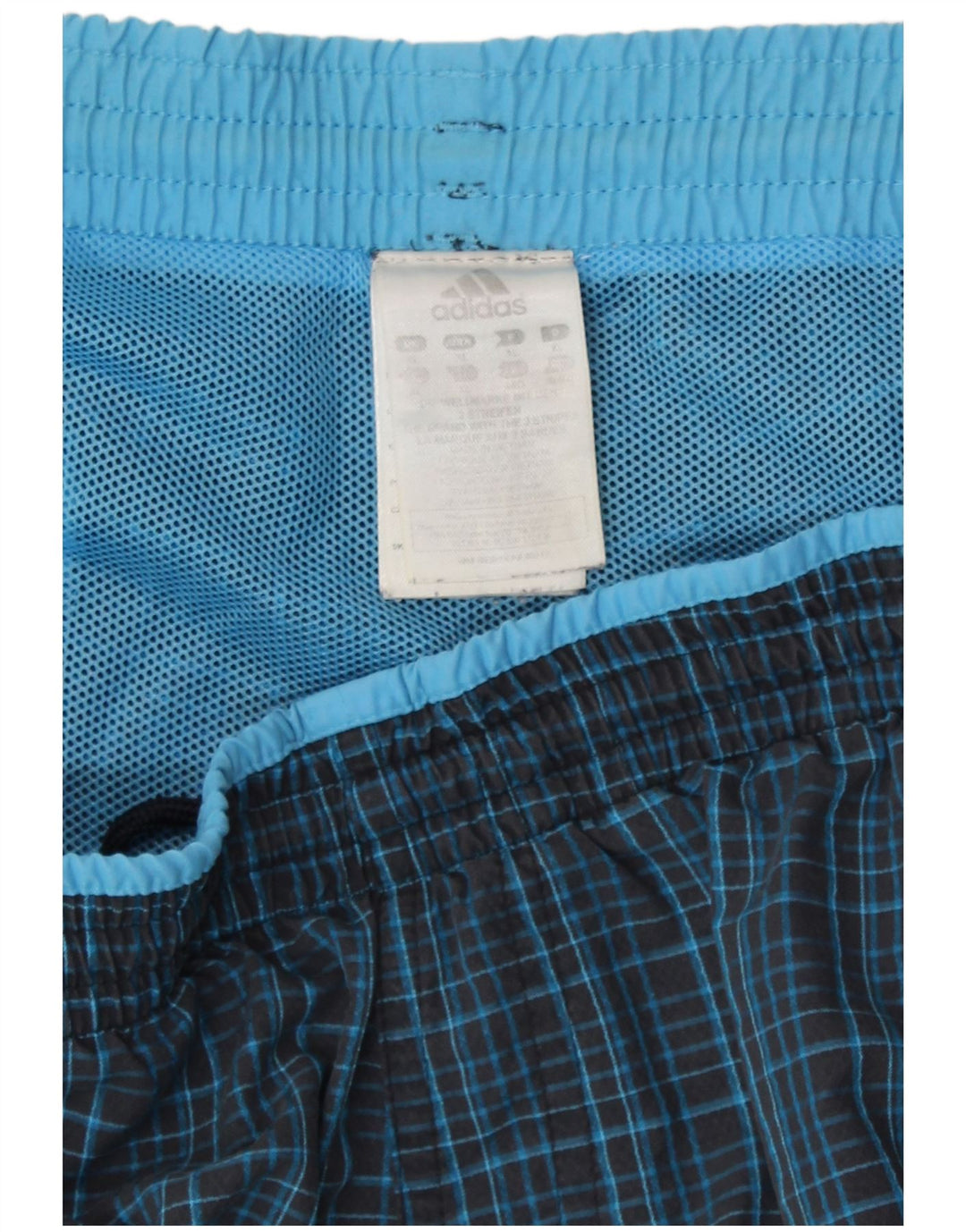 Męskie spodenki kąpielowe Adidas XL granatowe w kratkę, poliamid