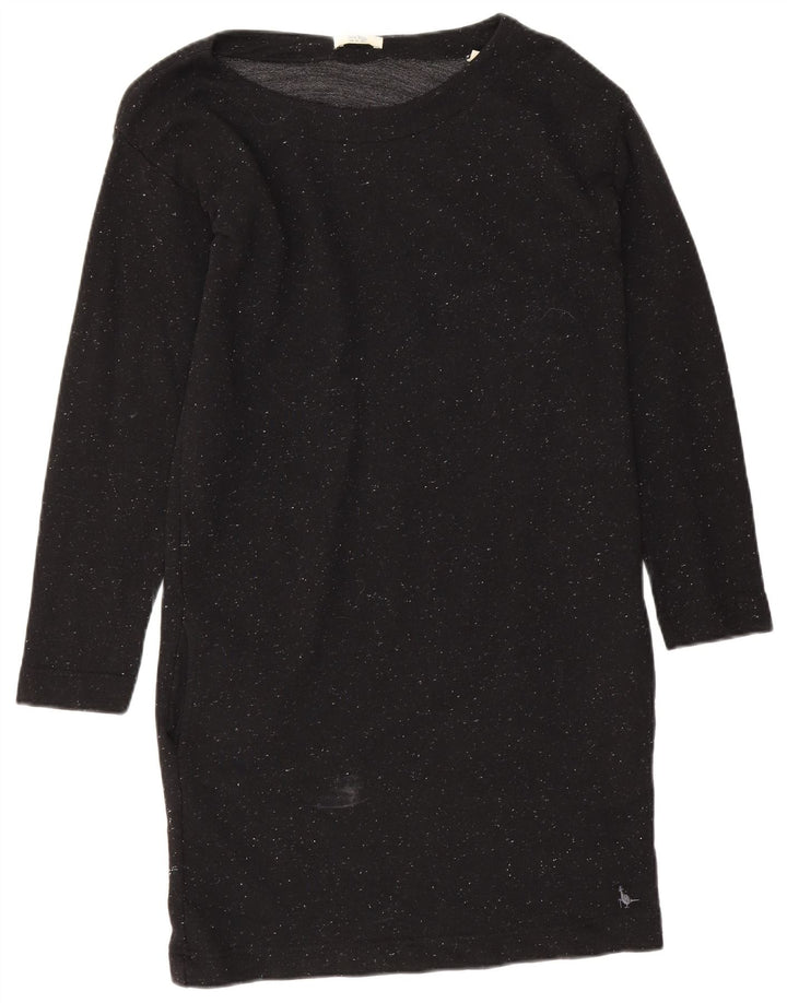 Damska oversize'owa sukienka sweterkowa Jack Wills UK 10, mała, czarna, nakrapiana