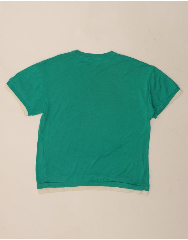 Męski T-shirt Zara, mały, zielony, bawełniany blok kolorów