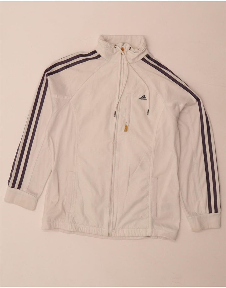 Damska kurtka dresowa adidas Climalite Top Jacket UK 14, duża, biała, poliestrowa