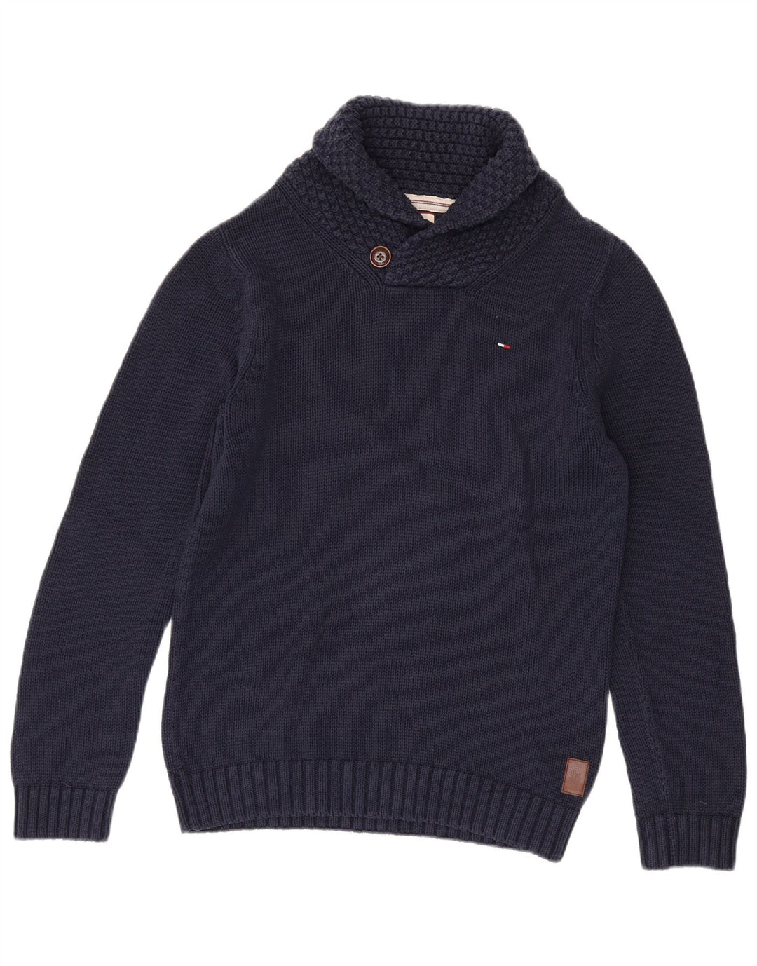 Męski sweter Tommy Hilfiger z szalowym dekoltem, średni granat