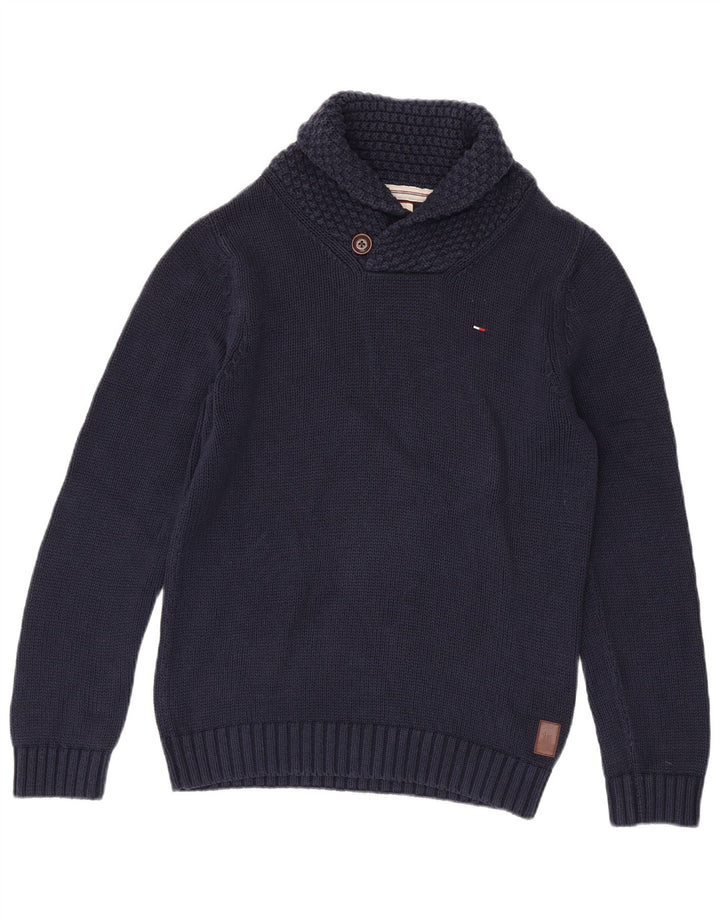 Męski sweter Tommy Hilfiger z szalowym dekoltem, średni granat