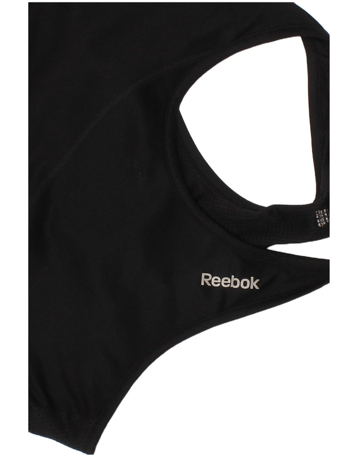 Damski top sportowy Reebok z biustonoszem sportowym, duży, czarny