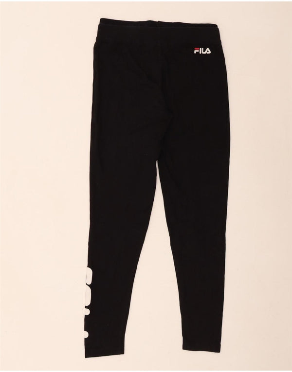 Damskie legginsy Fila Graphic UK 12, średnie czarne, bawełniane