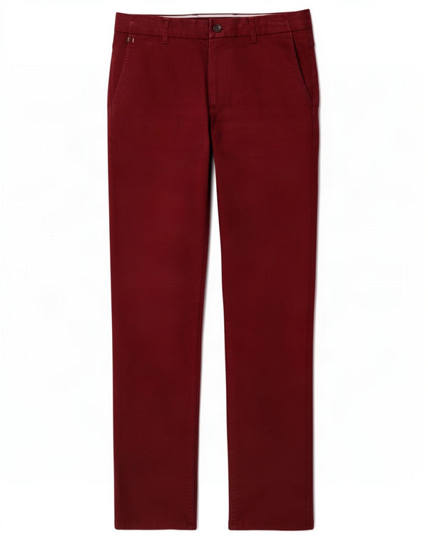 Męskie spodnie chino Zara EU 42 Large W32 L34 Burgundowa bawełna