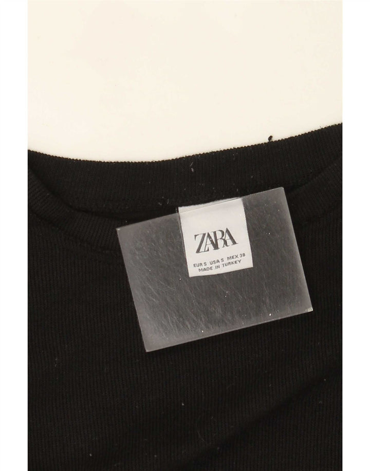 Męski sweter z okrągłym dekoltem Zara, mały, czarny