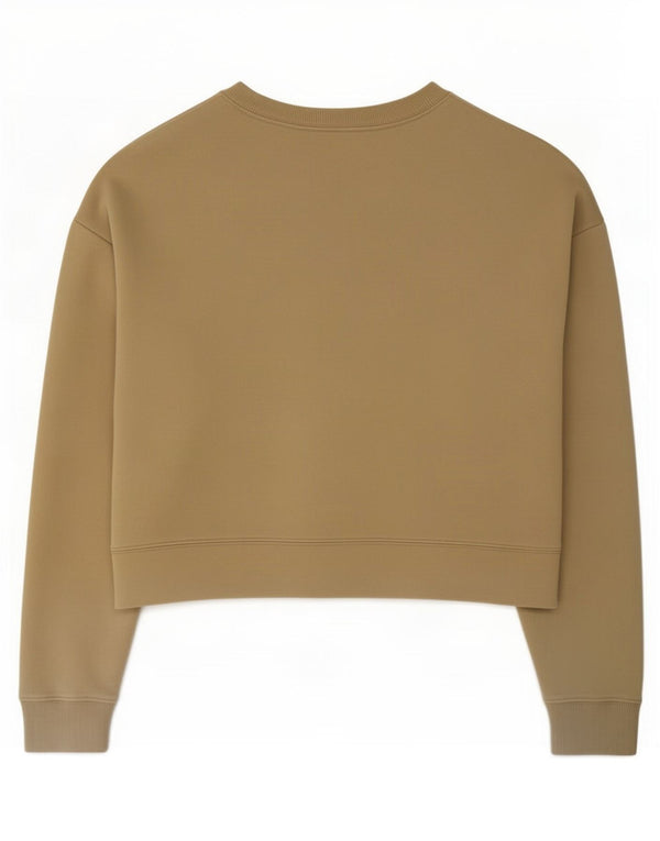 Damska bluza Puma Crop Oversize Jumper UK 10 Small Beżowa Bawełna
