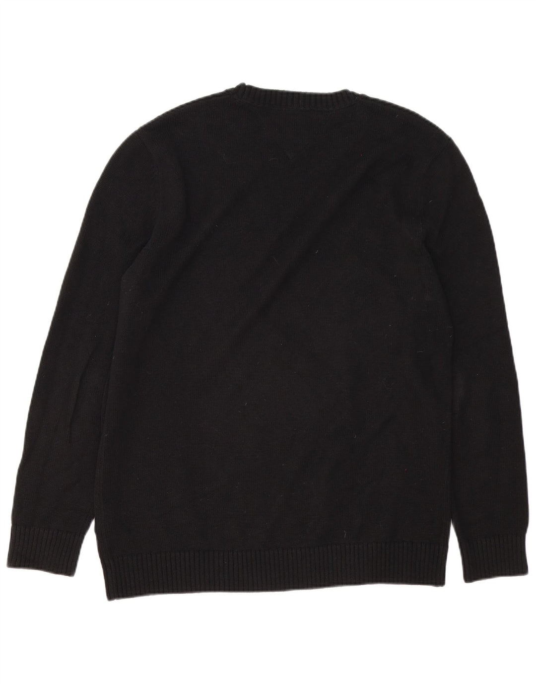 Męski sweter z okrągłym dekoltem Tommy Hilfiger, duży, czarny, bawełniany