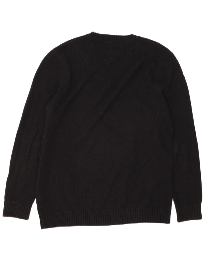 Męski sweter z okrągłym dekoltem Tommy Hilfiger, duży, czarny, bawełniany