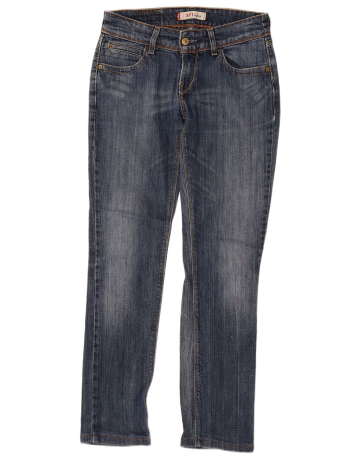Damskie jeansy Levi's 571 Slim W29 L30 Niebieskie bawełniane