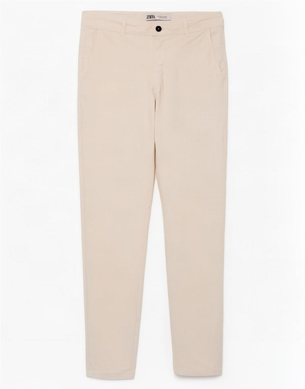 Spodnie męskie Zara Skinny Chino EU 42 Large W32 L29 Off White