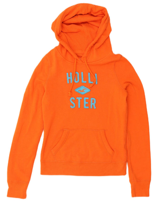 Damski sweter z kapturem Hollister Graphic UK 6 XS, pomarańczowy, bawełniany