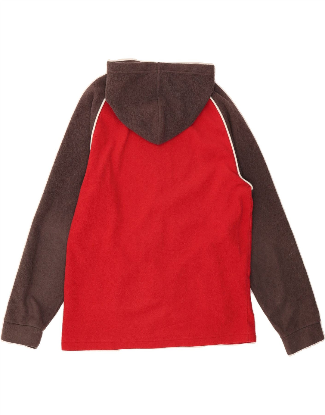 CHAMPION Boys Hooded Fleece Jacket 13-14 Years Red Colourblock Polyester Vintage Champion and Second-Hand Champion from Messina Hembry 