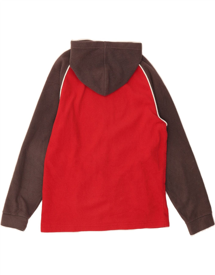 CHAMPION Boys Hooded Fleece Jacket 13-14 Years Red Colourblock Polyester Vintage Champion and Second-Hand Champion from Messina Hembry 