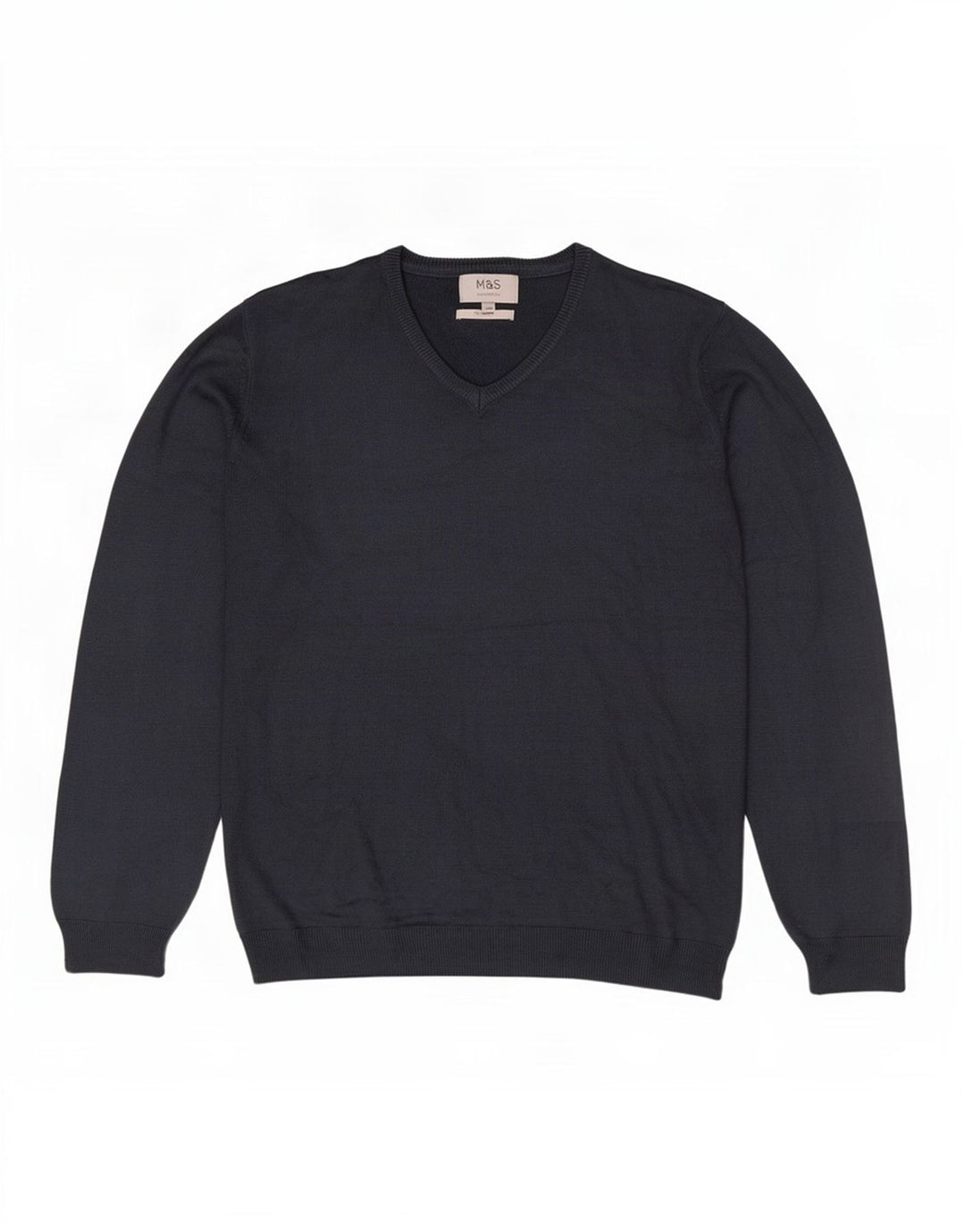Marks & Spencer Męski sweter z dekoltem w kształcie litery V XL, granatowy, akrylowy