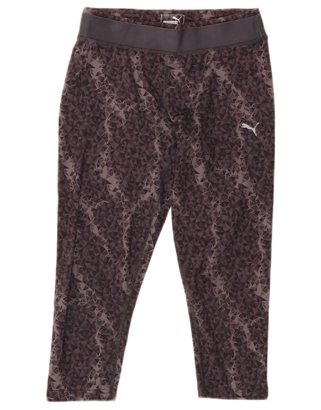 Damskie legginsy Capri PUMA UK 10 Małe, szare, geometryczne poliester