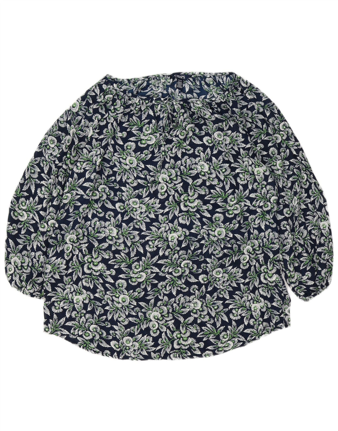 Damska bluzka oversize z rękawem 3/4 CHAPS, UK 10, mała, granatowa w kwiaty