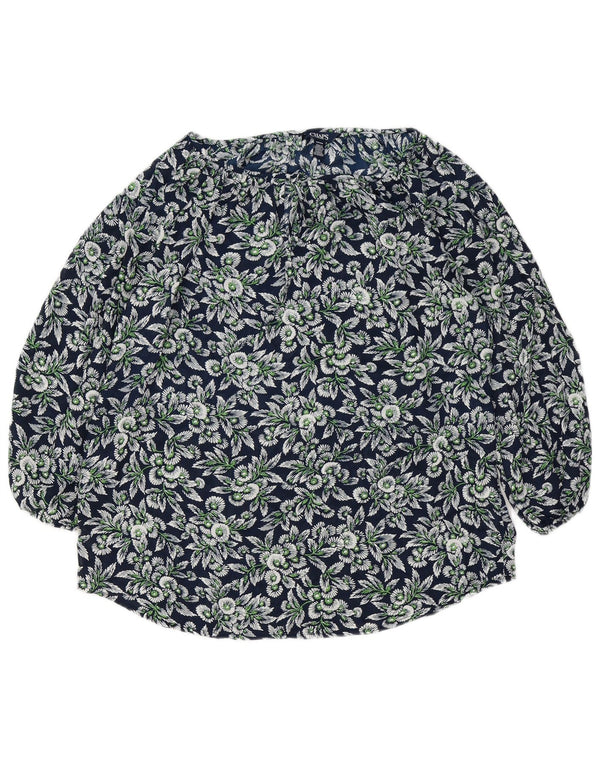 Damska bluzka oversize z rękawem 3/4 CHAPS, UK 10, mała, granatowa w kwiaty